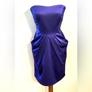 STASX Dress PARTY SWEETHEART Silk/Satin Short Strapless Pockets Purple Size 10